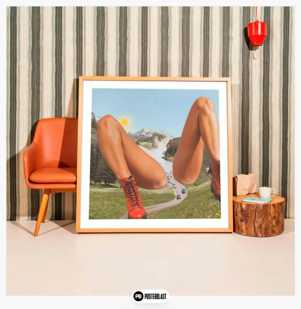 Collage Art Print Retro Punk 1960s Mid-century Style