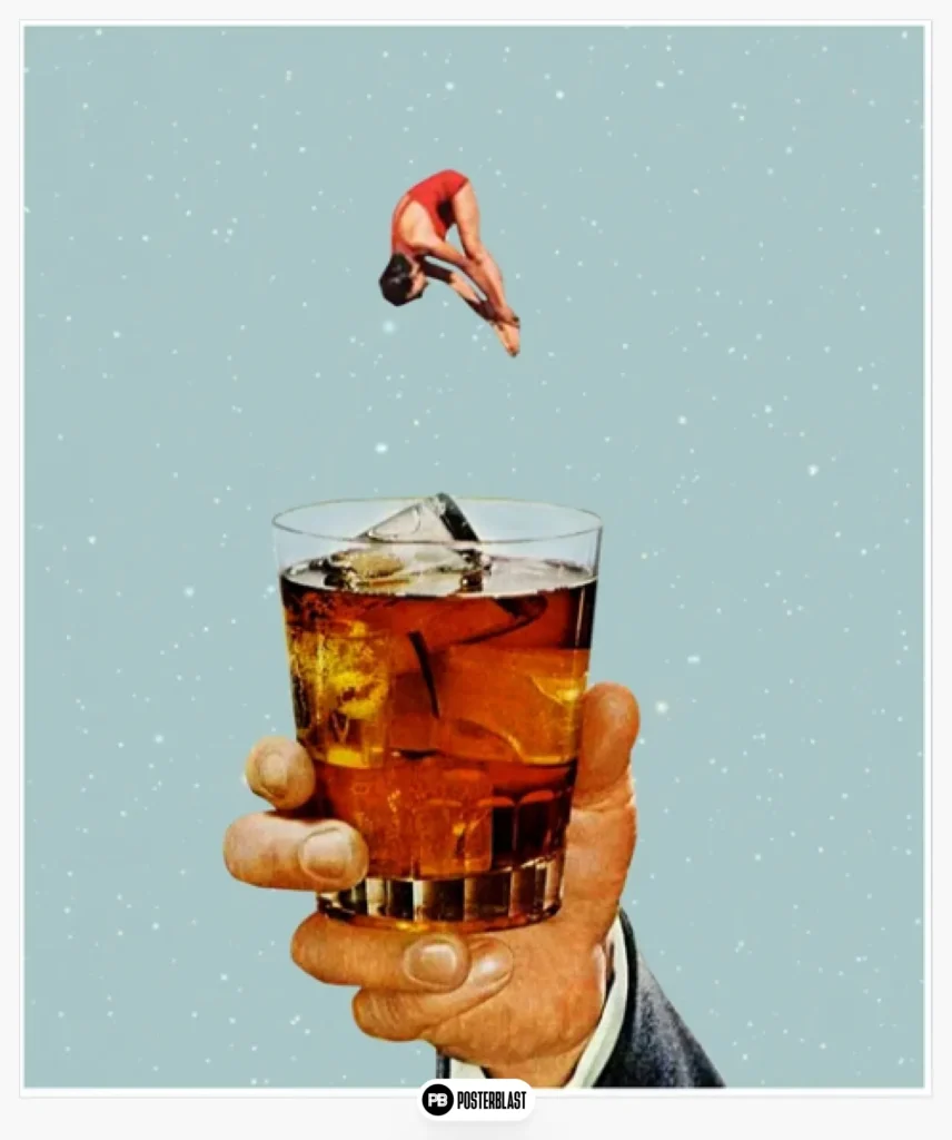 Quarantine drink collage art Poster