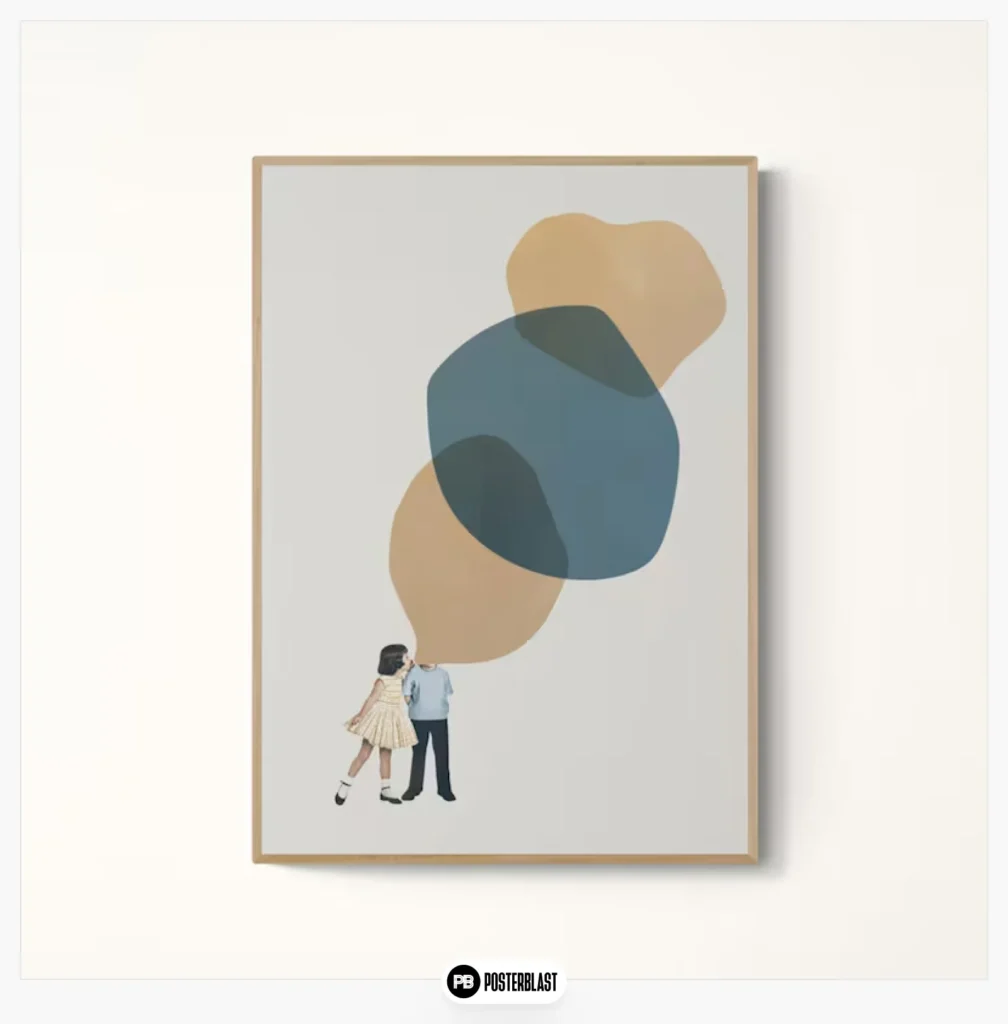 Abstract collage art print: museum-quality matte poster