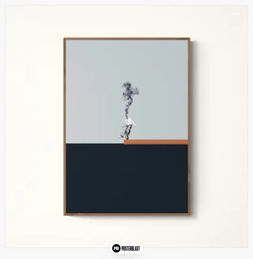 Minimalist collage art print: modern abstract poster