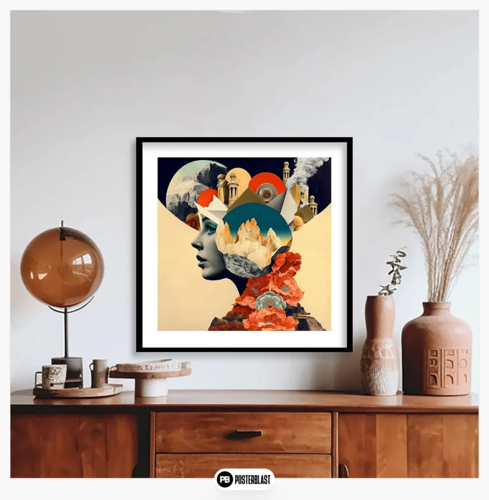 Abstract Collage Art Print for Wall Decor