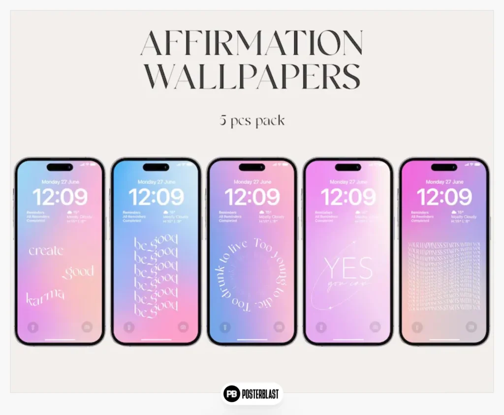 Holographic Affirmation iPhone Wallpaper