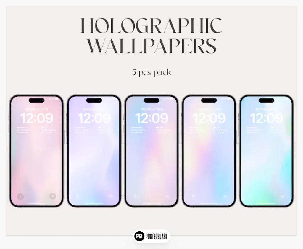 Holographic Gradient iPhone Wallpaper