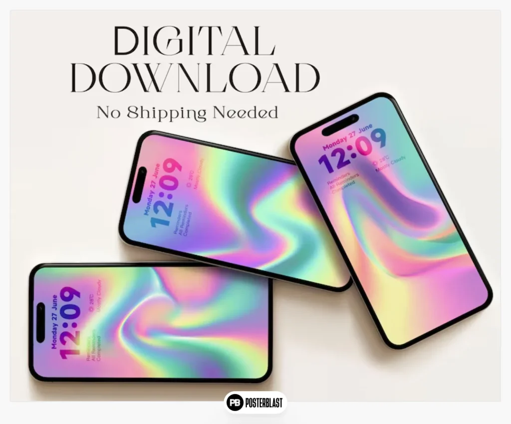 Holographic iPhone Wallpaper | Aura Art