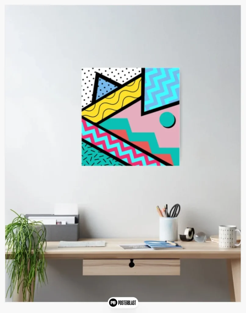 80s Memphis design Zigzag Pattern Poster
