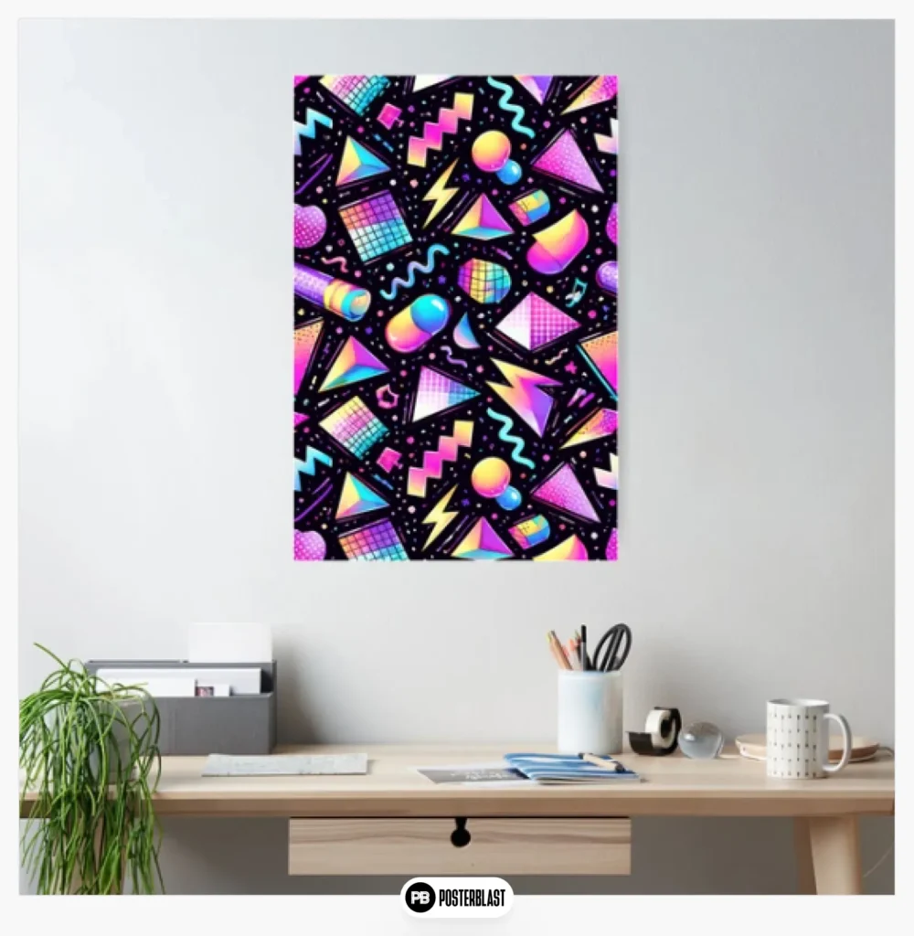 80s Memphis Style Fabric Pattern AI