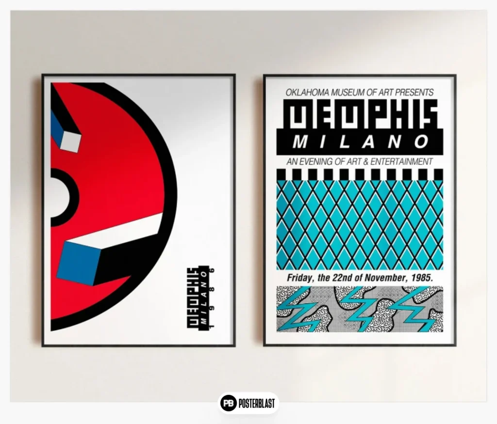 Set of 2 Memphis Milano Designers posters