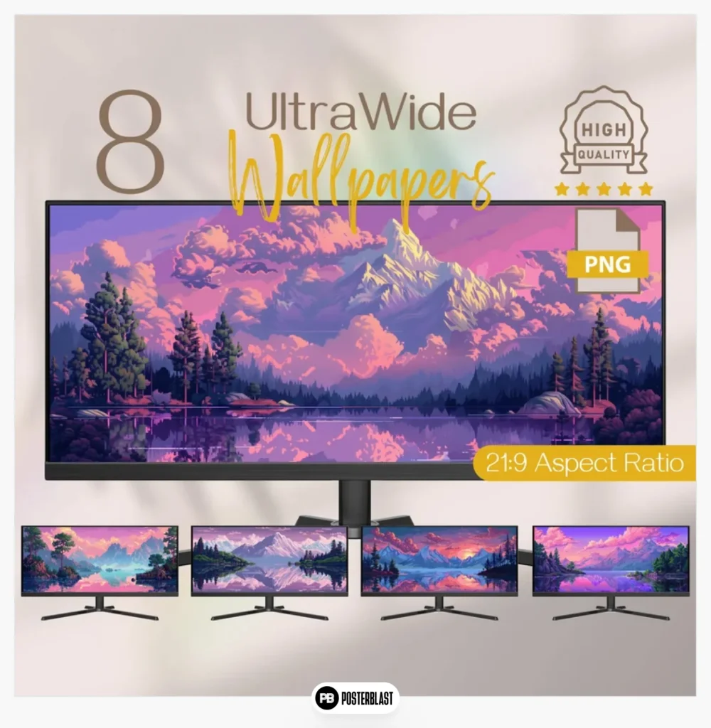 Ultra-wide Pixel Art Wallpaper: 4K Landscape Backgrounds 