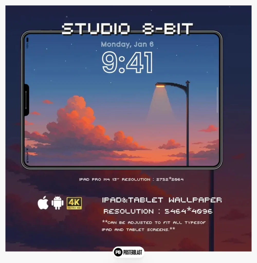 4K pixel art wallpaper set: science fiction, fantasy, city and nature