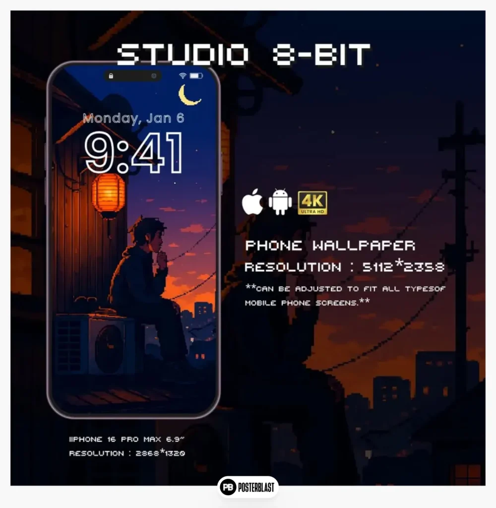 8-bit pixel art wallpaper 