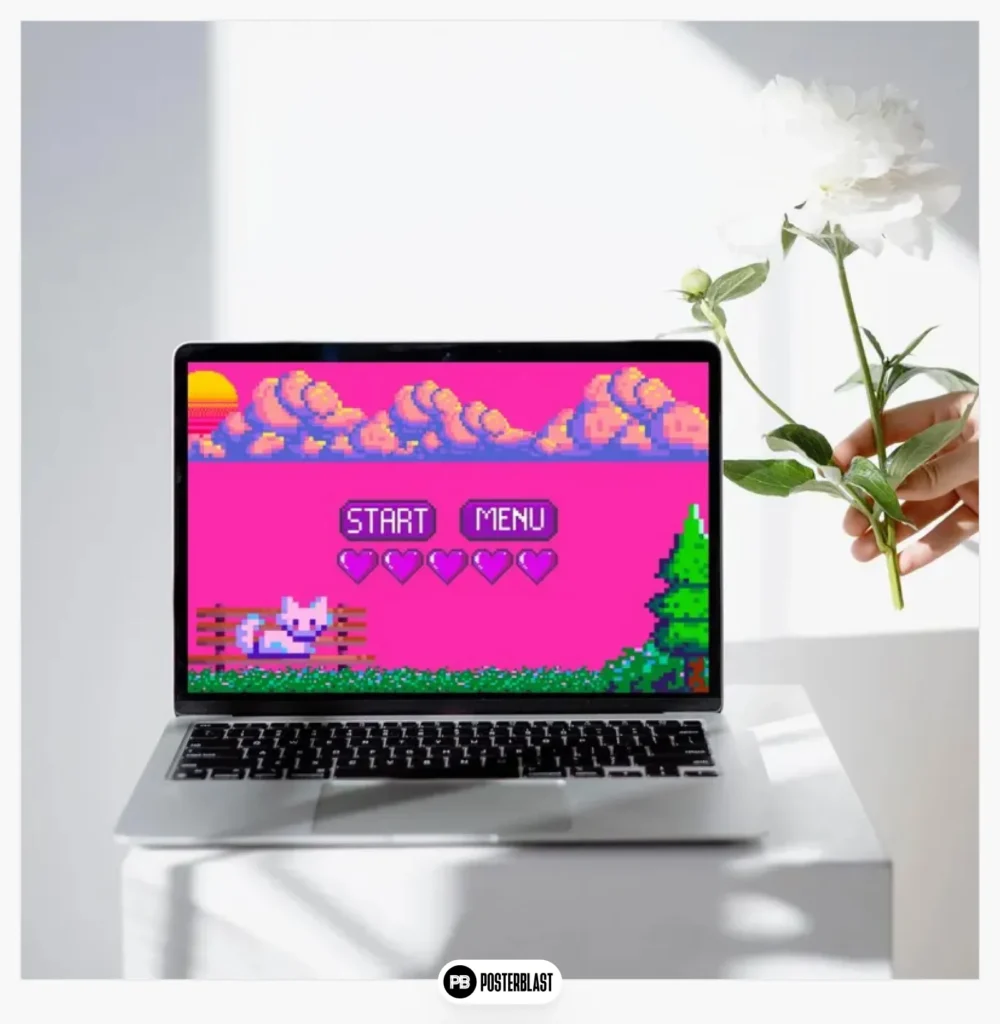 Gamer Girl Pixel Art, desktop wallpaper