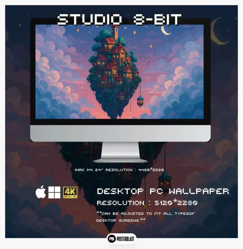 Pixel Realms 8-Bit 4K Wallpaper Set