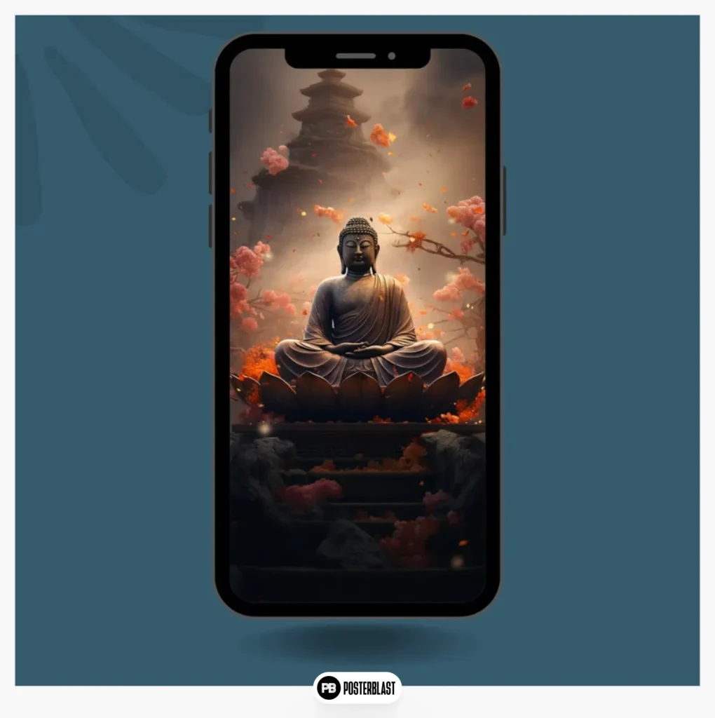 Meditating Buddha phone wallpaper,