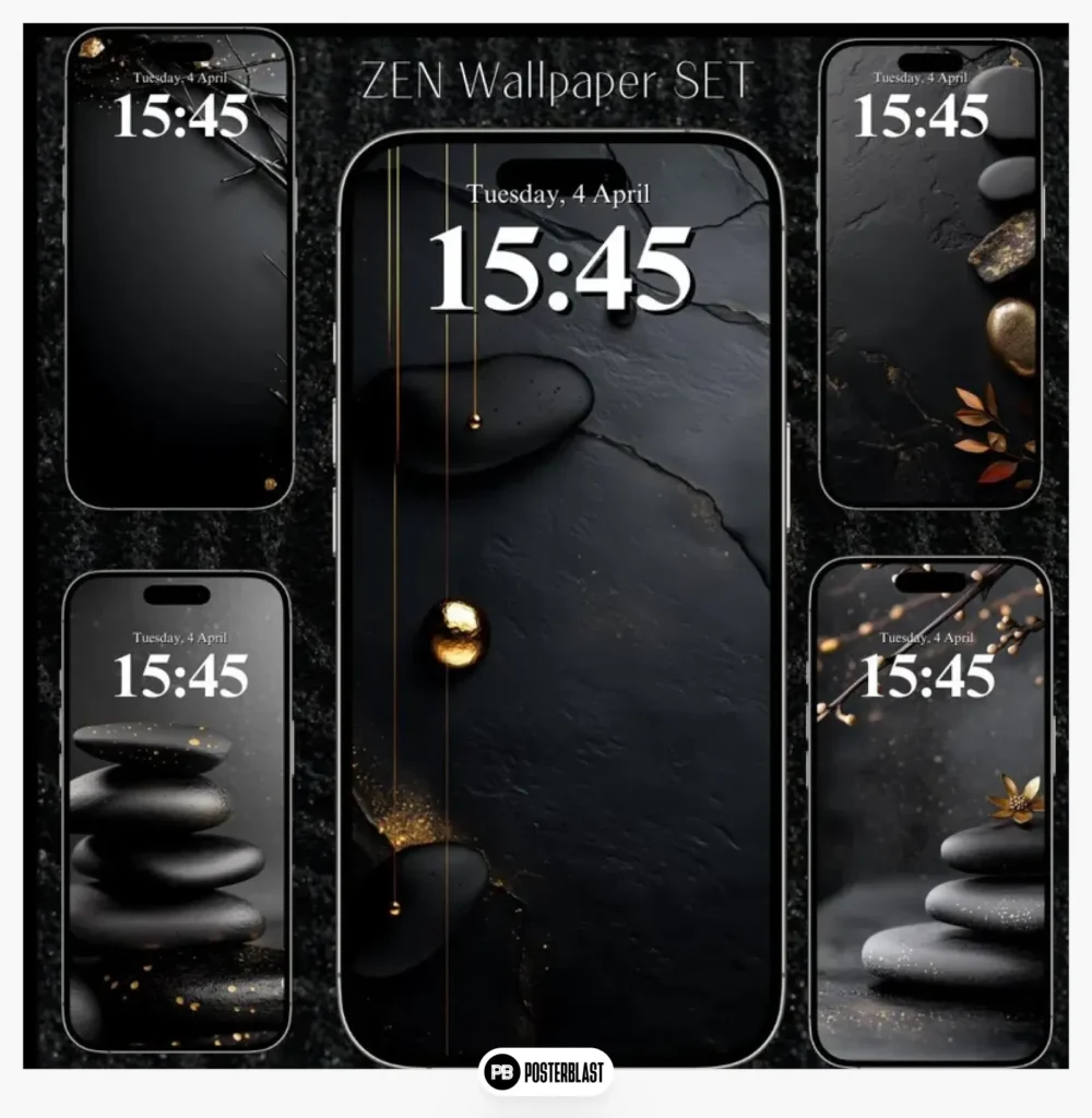 Zen Wabisabi phone wallpaper set: Japanese minimalism