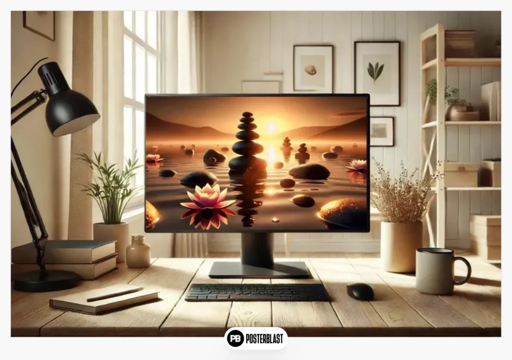 Zen Lake Wallpaper: 4K Sunset