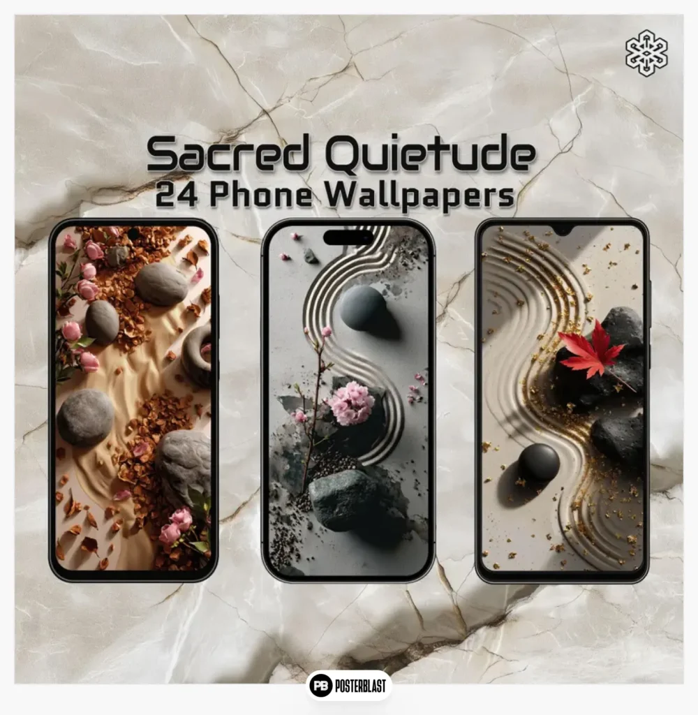 Sacred Quietude - Zen-Inspired Phone Wallpapers 