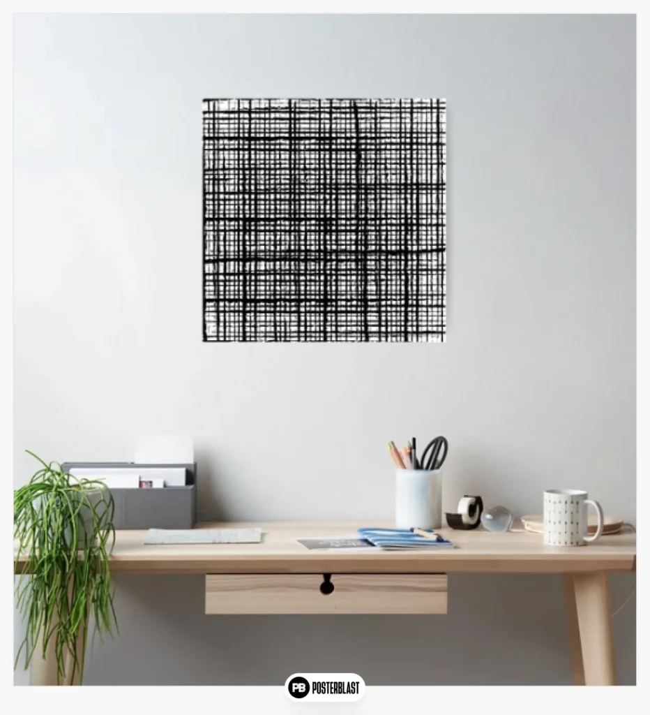 Abstract Grunge Distressed Tartan Design Poster