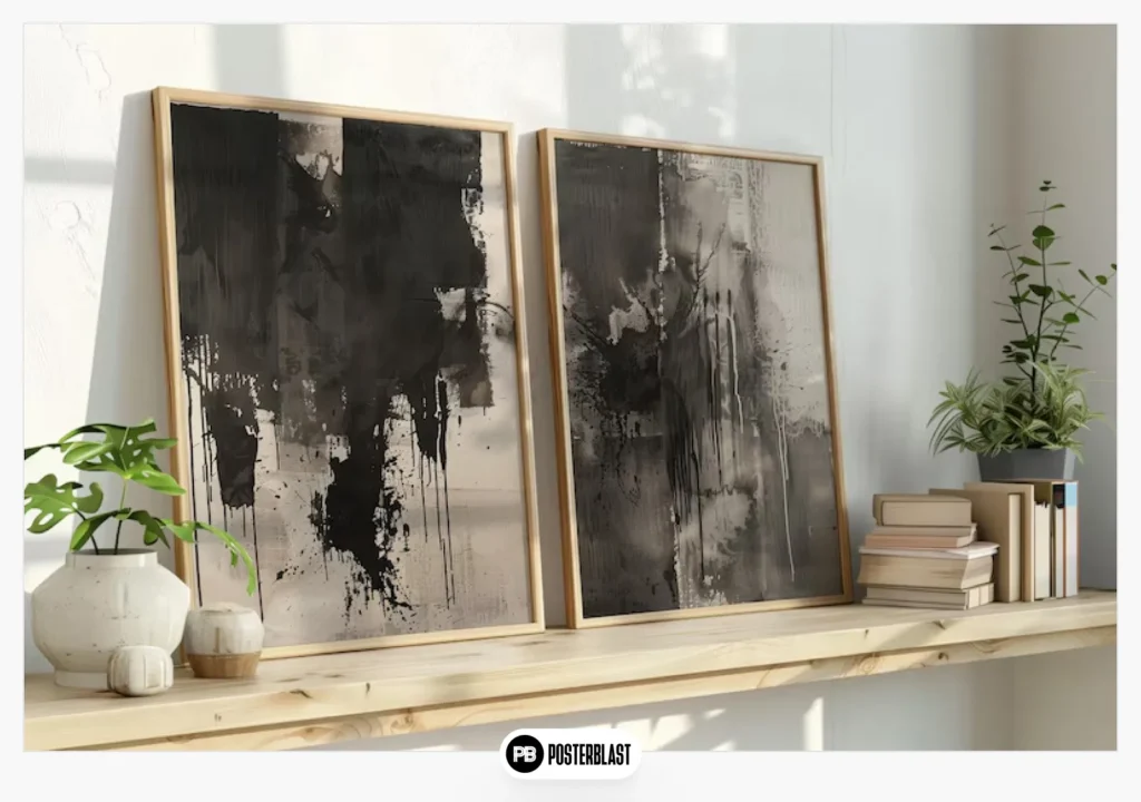 Set of 2 industrial grunge digital art prints 