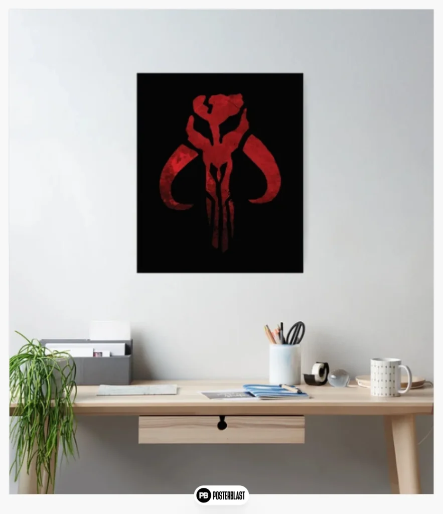 Grunge Distressed Mandalorian Logo 1018 Poster