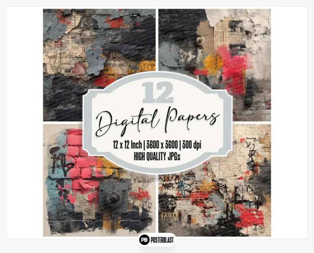 12 x Junk Newspaper Grunge