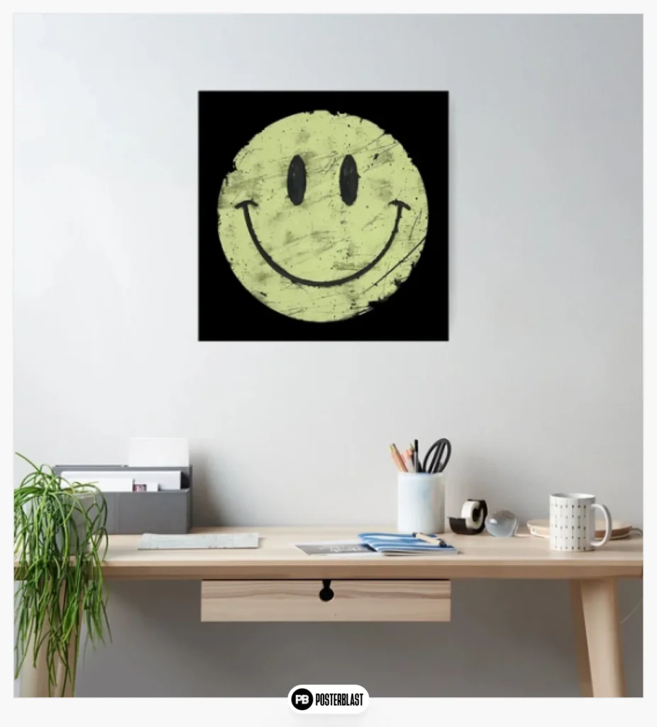 Grunge Smile - Distressed Happy Face Art Poster