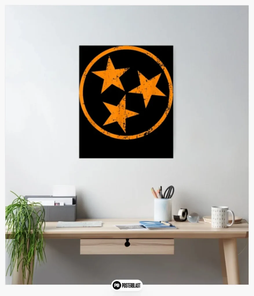 Tennessee Flag Vintage Grunge Distressed Graphic Poster